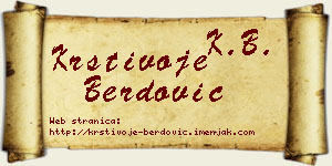 Krstivoje Berdović vizit kartica